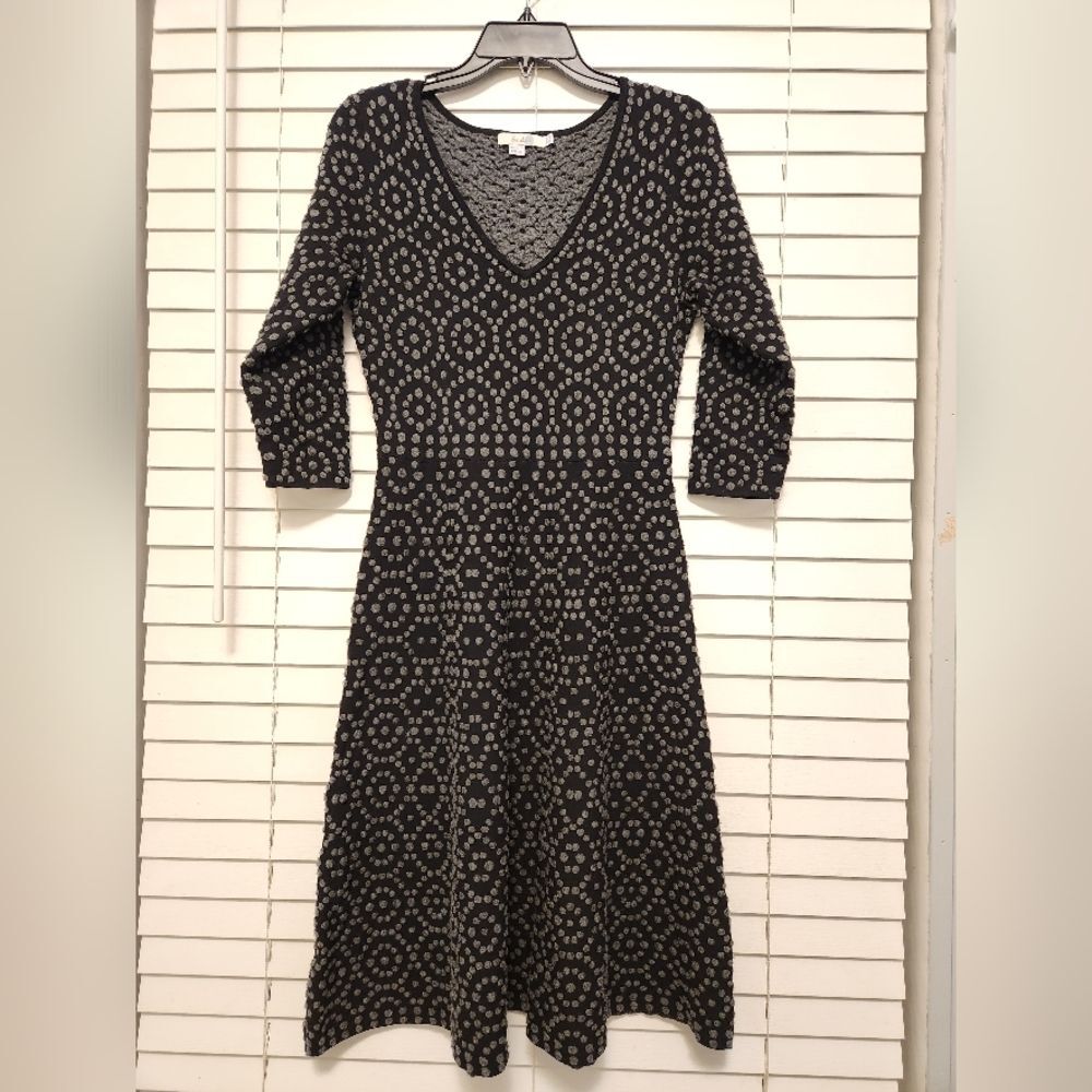 Boden Annabel Fit & Flare Dress Black & Gray Size: US4 - Picture 1 of 11